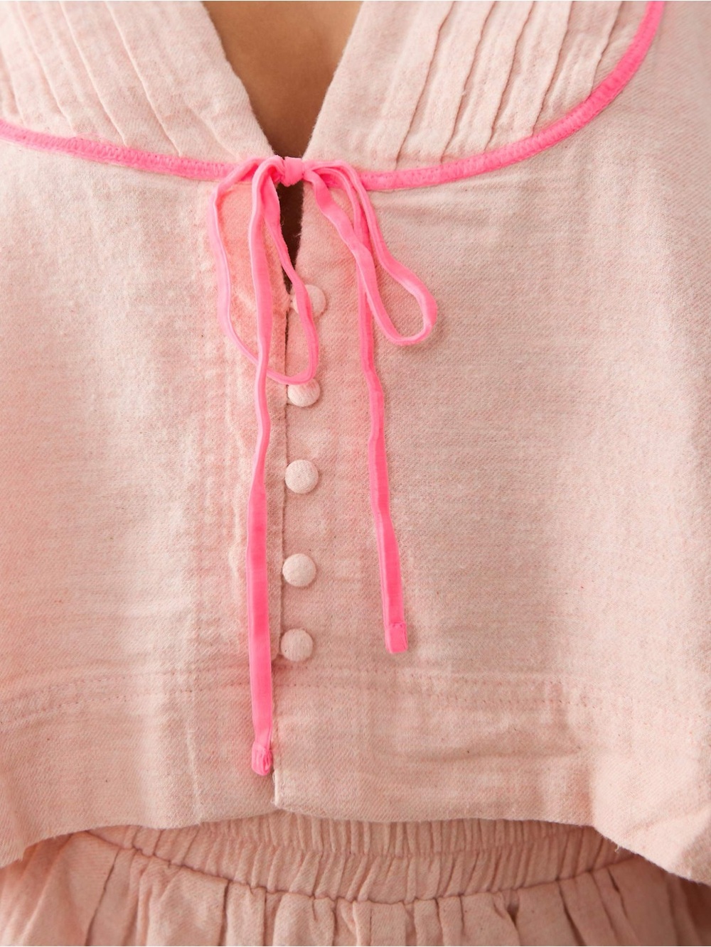Free People Close to Home Flannel Set Neon Peach - Picture 4 of 10
